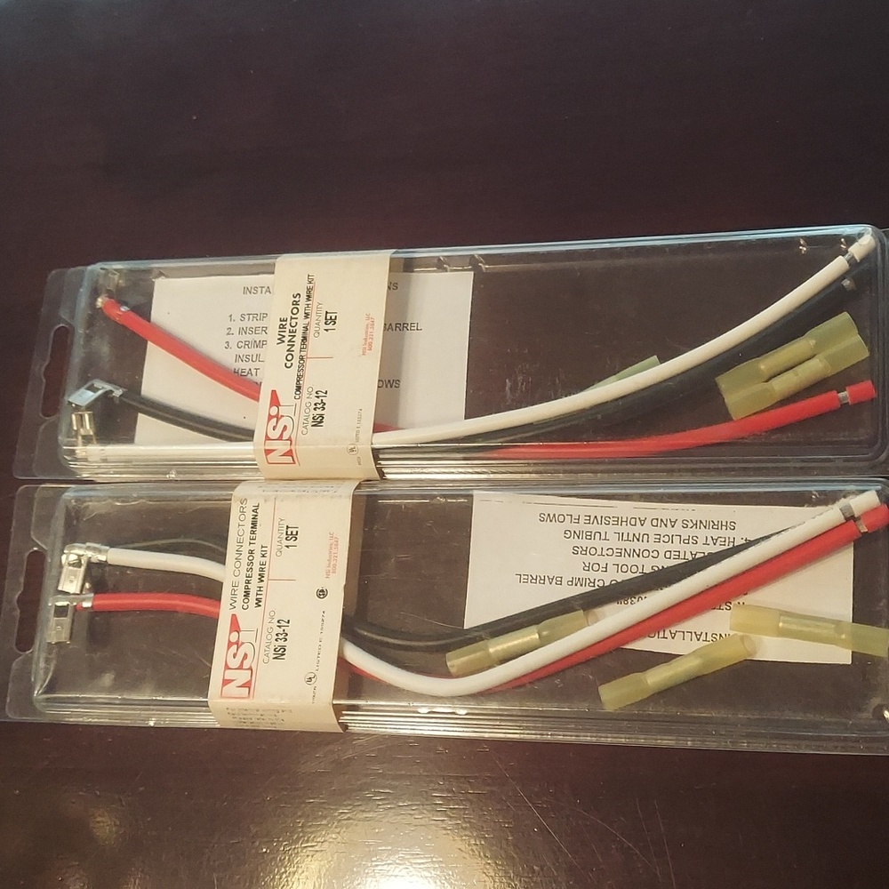 NSi 33-12 Wire Connectors Compressor Terminal With Wire Kit - 2 SETS! NWT $64 SO
